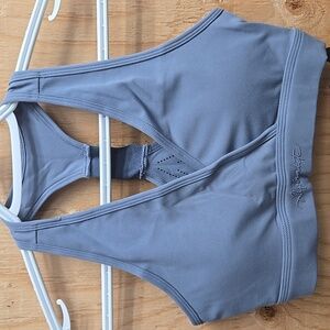 Alphalete Size S Stone Grey Surface Laser Cut Wrap Bra